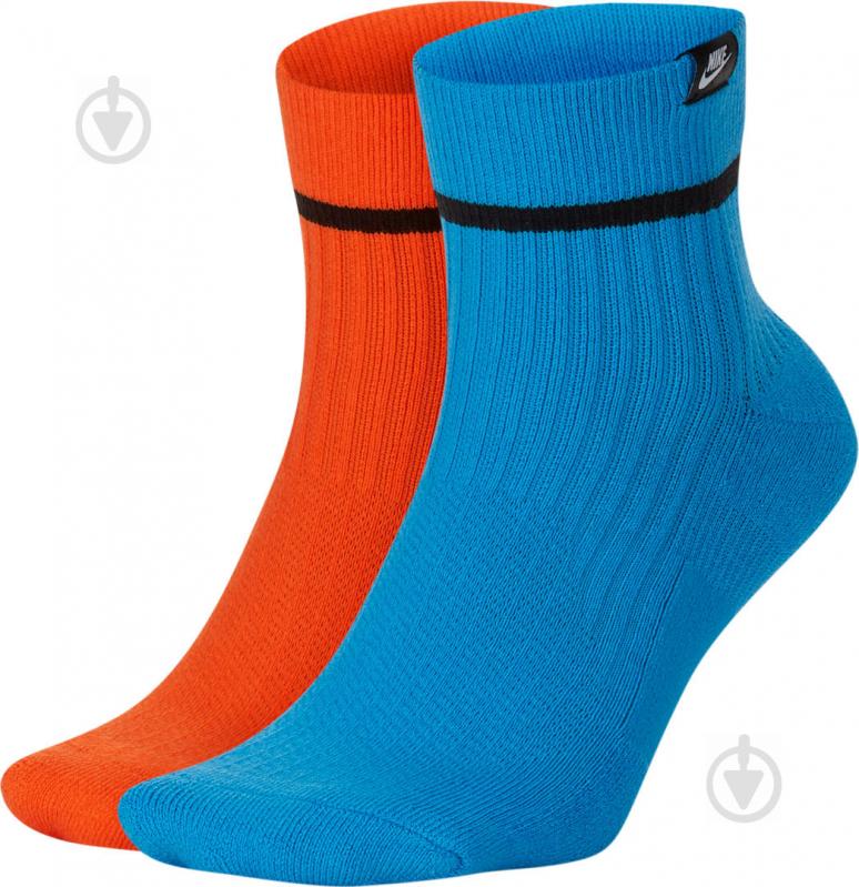 Носки Nike U SNKR SOX ANKLE SK0206-910 р.M оранжевый/синий 2 шт. - фото 2