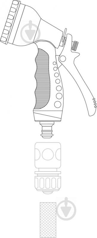 Пістолет-розпилювач Flo 7-режимний до шлангу d=1/2" (89191) - фото 4