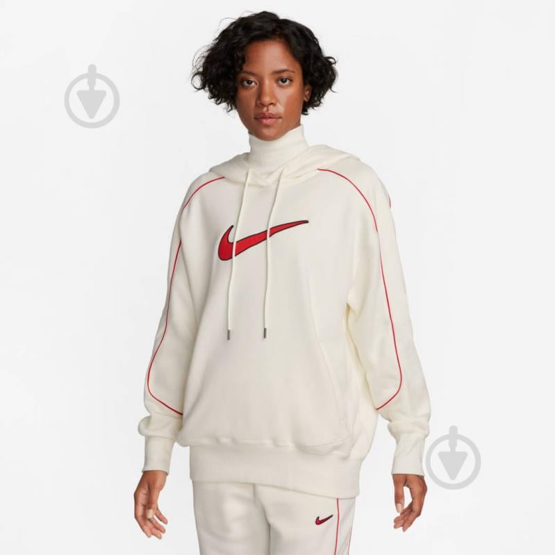 Джемпер Nike W NSW FLC OS PO HDY SW FV5311-133 р.XL бежевий - фото 1