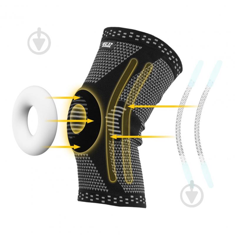 Бандаж для колена со стабилизацией коленной чашечки (P-5907739317988) 4fizjo 4FJ0463 р. M черныйсерый - фото 7