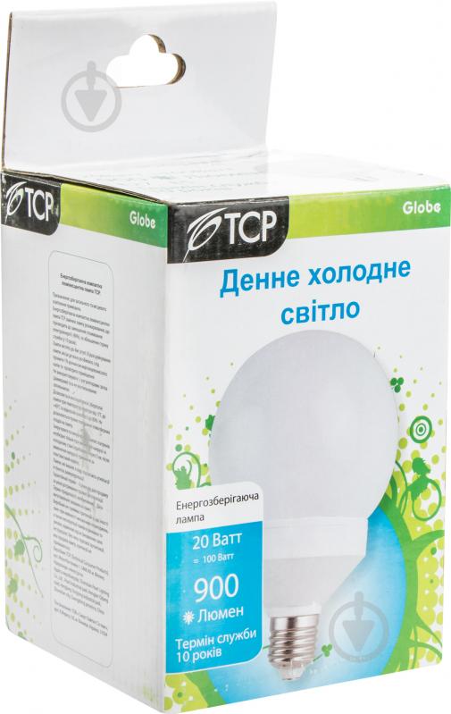 Лампа КЛЛ  TCP Globe 20 Вт E27 6500 К 220 В - фото 2