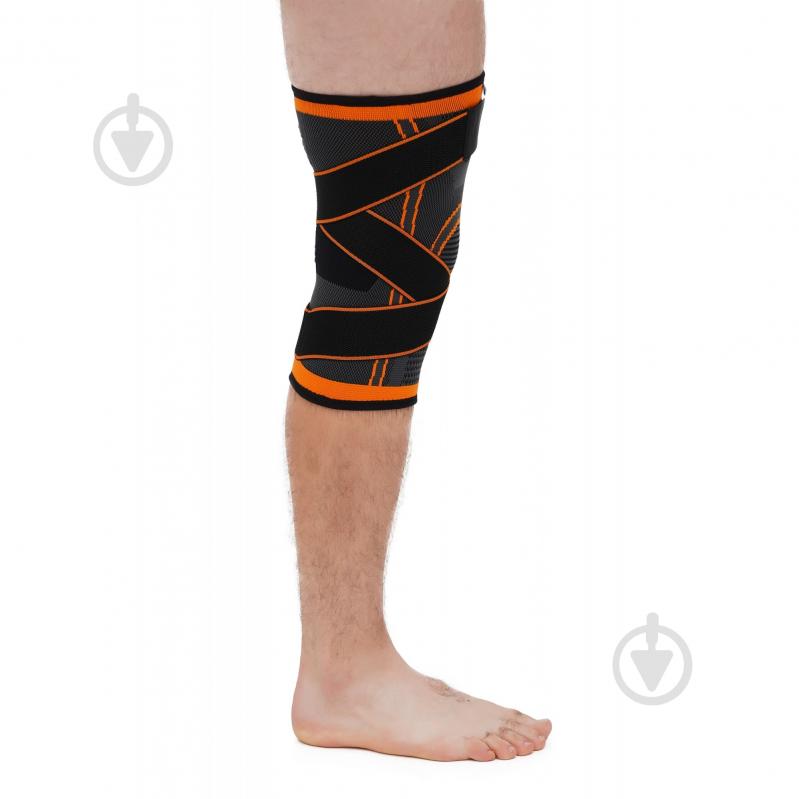Бандаж для коліна Фіксатор (бандаж) для коліна Cornix 1 шт XR-0200 Size XL Cornix XR-0200 р. XL чорнийпомаранчевий - фото 3
