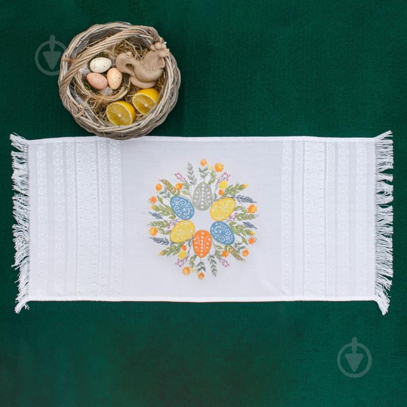 Рушник великодній 30x72 см Едельвіка білий - фото 1 Рушник великодній 30x72 см Едельвіка білий - фото 1
