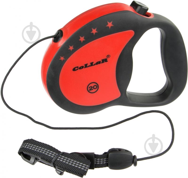 Поводок-рулетка Collar Control до 20 кг 5 м красный с черным 81143 - фото 1