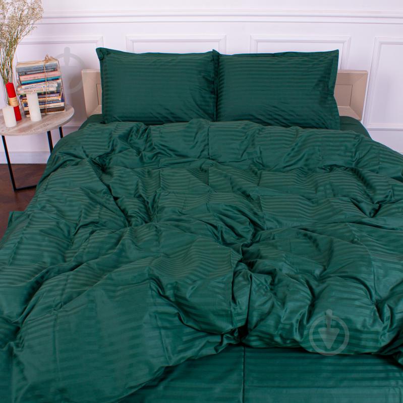 Комплект постельного белья MirSon Satin Stripe 30-0017 Green 110х140 см бирюзовый - фото 2