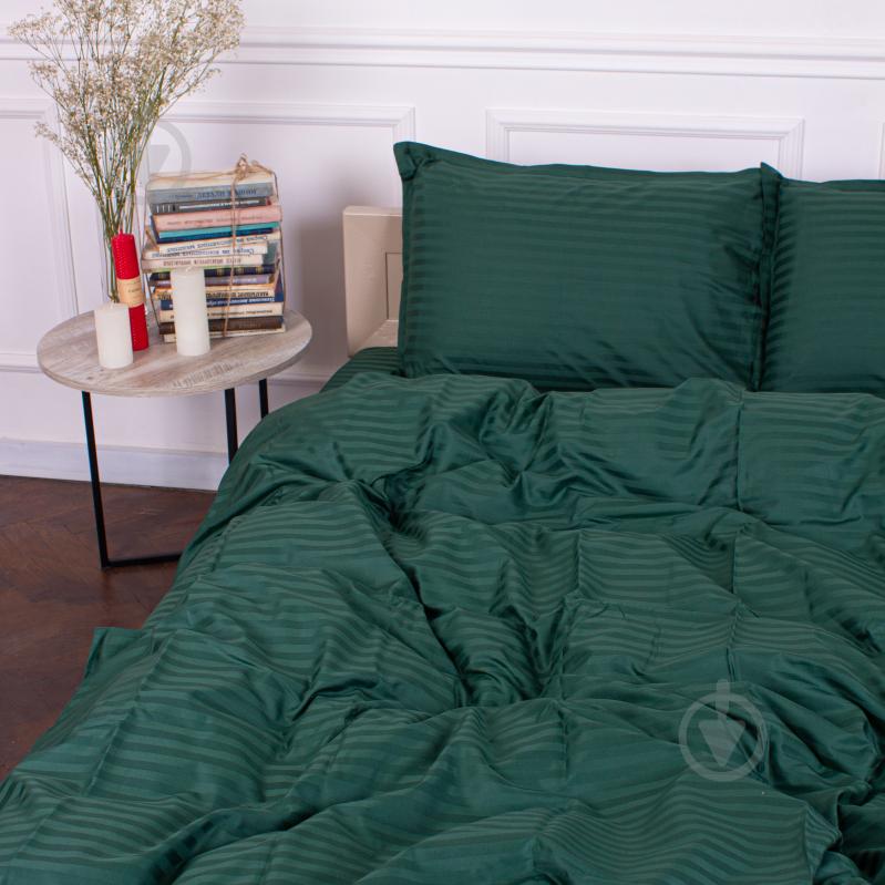 Комплект постельного белья MirSon Satin Stripe 30-0017 Green 110х140 см бирюзовый - фото 3