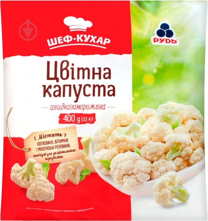 Овощи замороженные Рудь Капуста цветная 400г / 20 07108095 (5903154543834) - фото 1