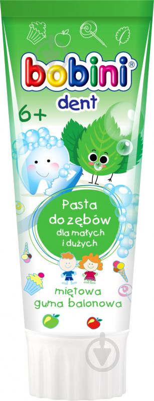 Зубна паста Bobini Kids Мint Bubble Gumn 75 мл - фото 1