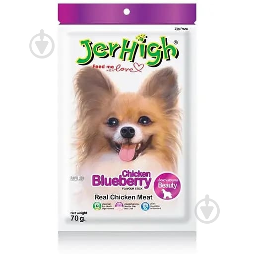 Лакомство JerHigh палочки с курицей и черникой 70 г - фото 1 Лакомство JerHigh палочки с курицей и черникой 70 г - фото 1