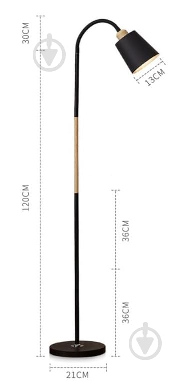 Торшер Berger Торшер 1060-FL-1 Black 1xE27х40W,L21xH150см алюміній/пластик, чорний, Berger 40 Вт E27 черный 1060-FL-1 Black - фото 4 Торшер Berger Торшер 1060-FL-1 Black 1xE27х40W,L21xH150см алюміній/пластик, чорний, Berger 40 Вт E27 черный 1060-FL-1 Black - фото 4