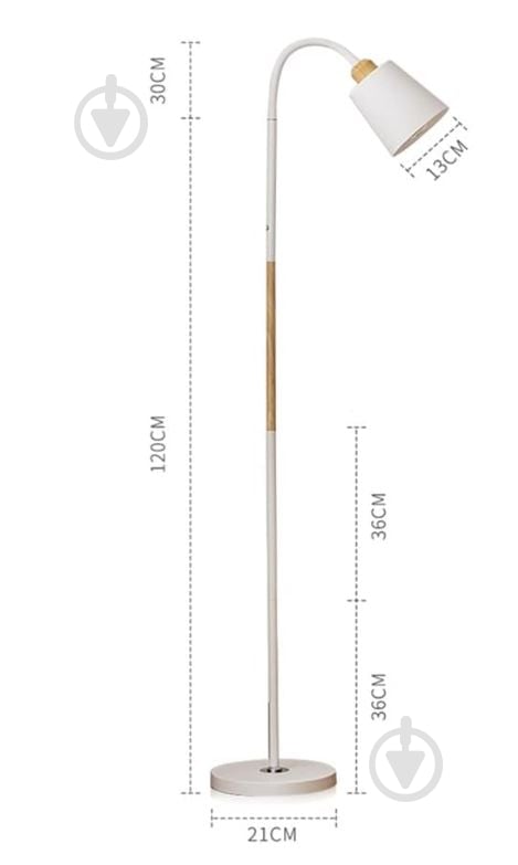 Торшер Berger 40 Вт E27 білий 1060-FL-1 White - фото 4 Торшер Berger 40 Вт E27 білий 1060-FL-1 White - фото 4