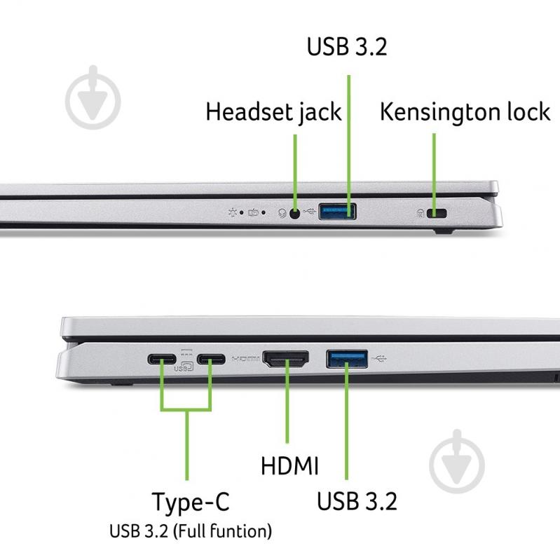 Ноутбук Acer Extensa 15 EX215-57-33Z8 15,6" (NX.EJAEU.002) pure silver - фото 10
