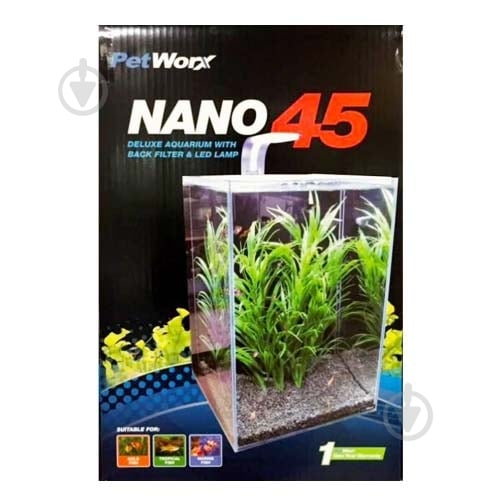 Комплект акваріумний PetWorx Nano-45 (з обладнанням) 40 л - фото 1