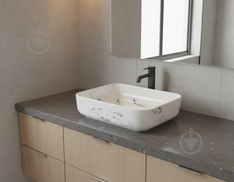 Умывальник Mixxen Atlanta белый-мрамор 50x40x13,5см MXWE0824CU - фото 3