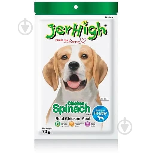 Лакомство JerHigh палочки с курицей и шпинатом 70 г - фото 1 Лакомство JerHigh палочки с курицей и шпинатом 70 г - фото 1