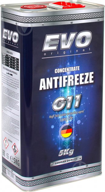 Антифриз EVO Antifreeze G11 Concentrate Blue G11BLUE05KGx3 5 кг синій - фото 1