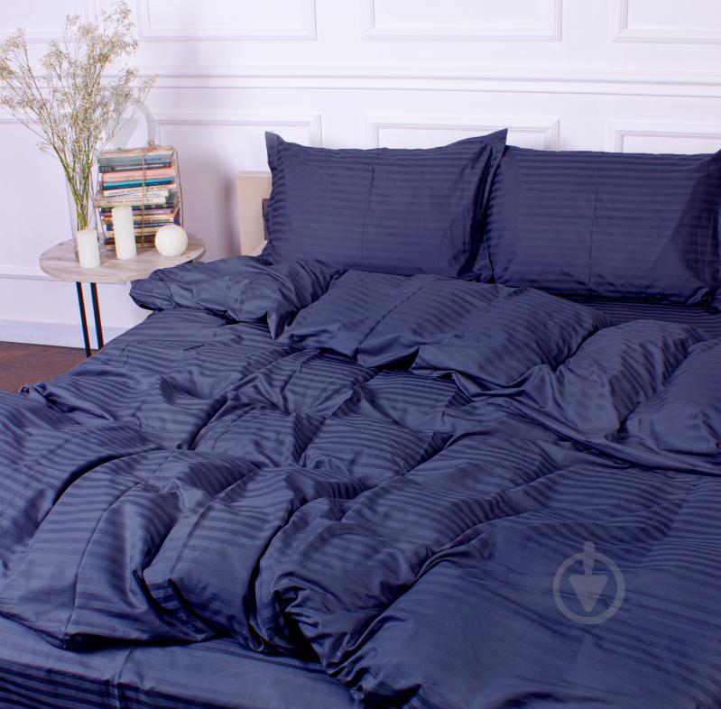 Комплект постельного белья MirSon Satin Stripe 30-0020 Smoky Blue 110х140 см синий - фото 3