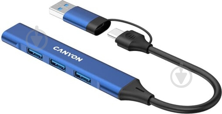 USB-хаб Canyon DS-02 4in1 USB-A/C Blue (CNS-TDS02BL) - фото 3