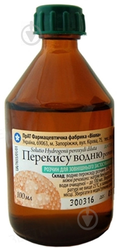 Перекис водню Віола у скляному флаконі розчин 3% 100 мл - фото 1