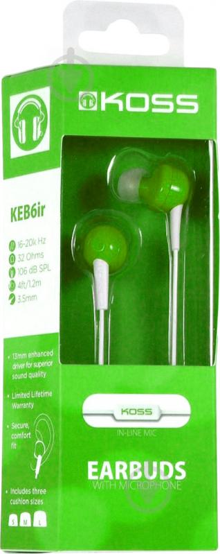 Гарнитура Koss KEB6i green - фото 2