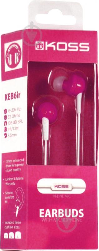Гарнитура Koss KEB6i pink - фото 2 Гарнитура Koss KEB6i pink - фото 2