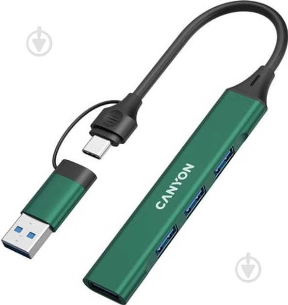 USB-хаб Canyon DS-02 4in1 USB-A/C Green (CNS-TDS02GR) - фото 2