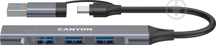 USB-хаб Canyon DS-02 4in1 USB-A/C Grey (CNS-TDS02G) - фото 4