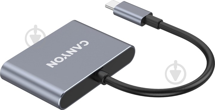 USB-хаб Canyon DS-3 3in1 USB-C Dark Grey (CNS-TDS3) - фото 3 USB-хаб Canyon DS-3 3in1 USB-C Dark Grey (CNS-TDS3) - фото 3
