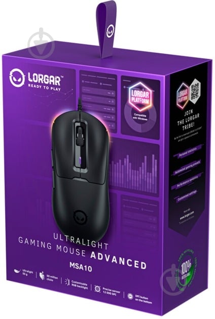 Мышка LORGAR MSA10 Ultralight Wired Gaming USB black (LRG-MSA10-BK) - фото 11 Мышка LORGAR MSA10 Ultralight Wired Gaming USB black (LRG-MSA10-BK) - фото 11