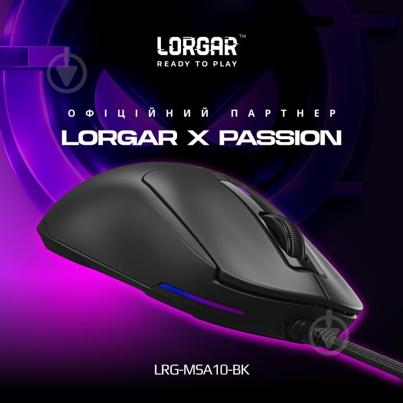 Мышка LORGAR MSA10 Ultralight Wired Gaming USB black (LRG-MSA10-BK) - фото 2 Мышка LORGAR MSA10 Ultralight Wired Gaming USB black (LRG-MSA10-BK) - фото 2