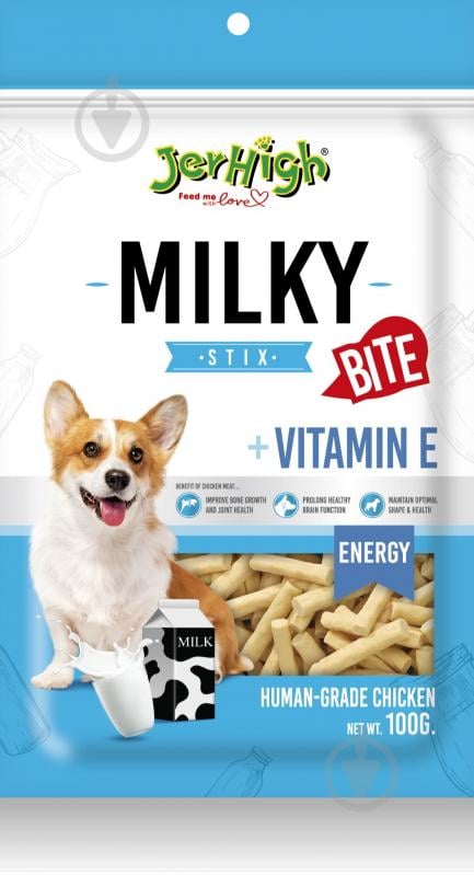 Лакомство JerHigh молочное лакомство с витамином Е 100 г - фото 1