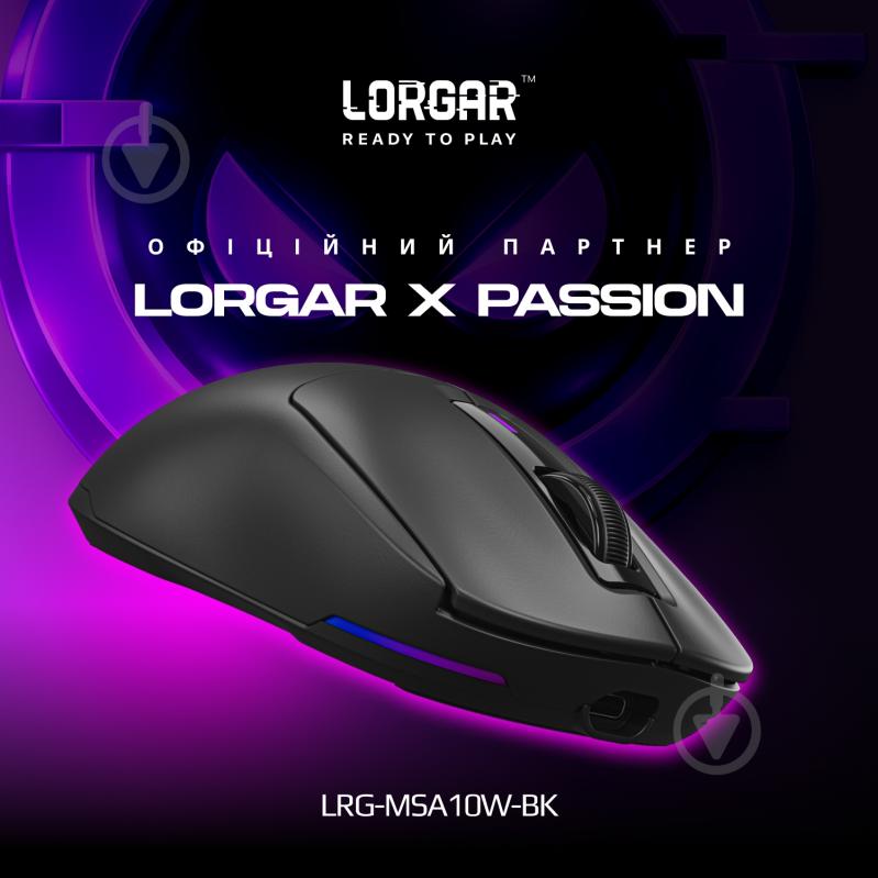 Мышка беспроводная LORGAR MSA10W Wireless Gaming black (LRG-MSA10W-BK) - фото 2