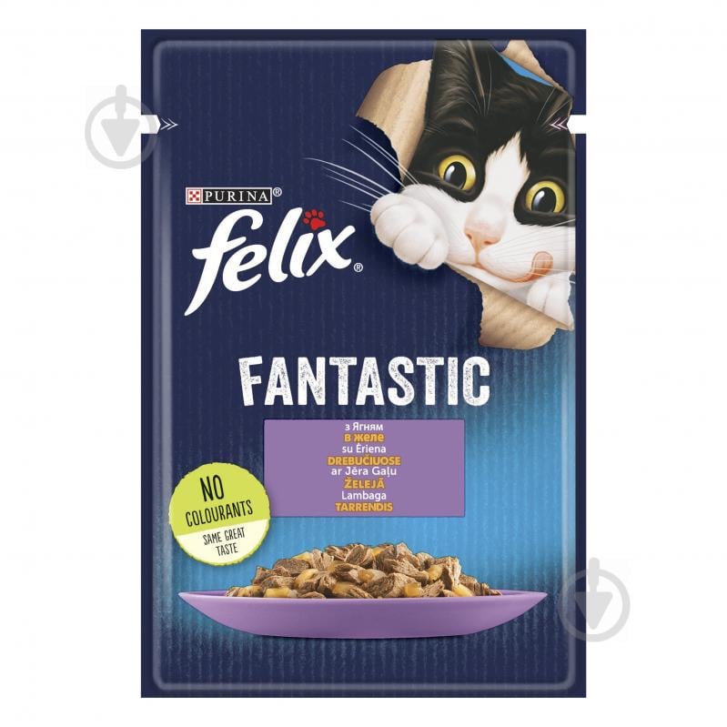 Консерва для котів Felix Fantastic ягня в желе 85 г - фото 1