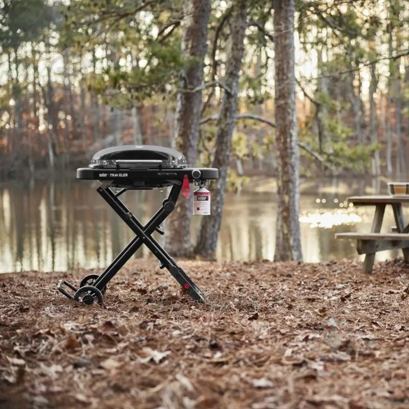 Гриль газовий Weber Traveler Compact Portable, чорний - фото 4