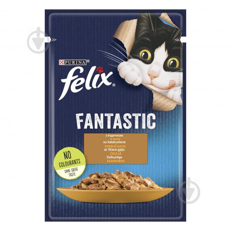 Консерва для котов Felix Fantastic индейка в желе 85 г - фото 1