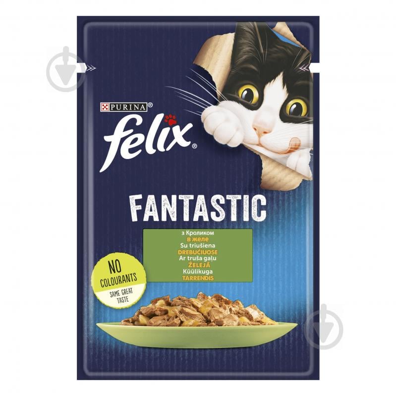 Консерва для котів Felix Fantastic кролик в желе 85 г - фото 1