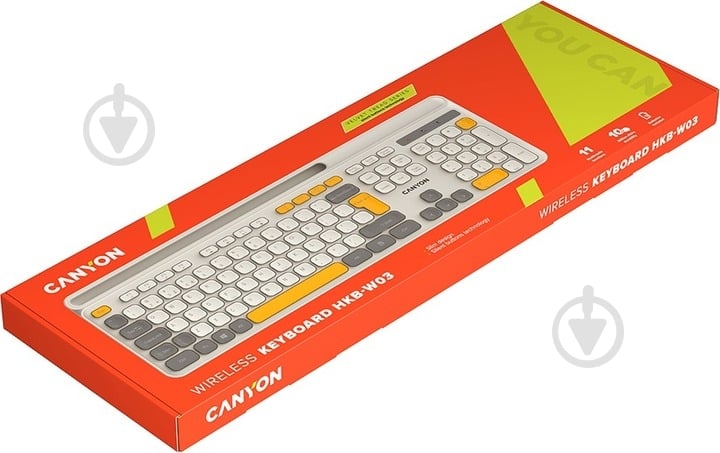 Клавіатура бездротова Canyon HKB-W03 (CNS-HKBW03BG) beige - фото 6