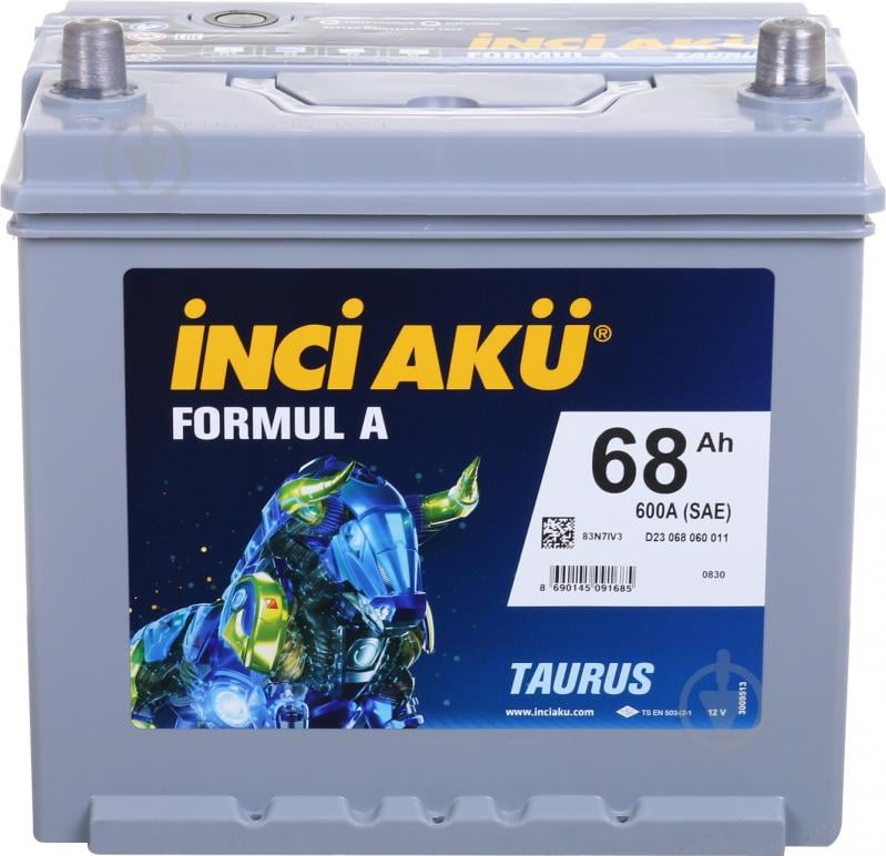 Акумулятор автомобільний INCI FORMUL A ASIA (TAURUS) 68Ah 600A 12V D23 068 060 011 «+» праворуч (D23 068 060 011) - фото 3