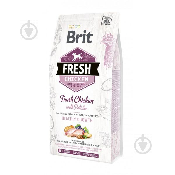 Корм для цуценят та юніорів для великих порід Brit Fresh курка та картопля 2,5 кг - фото 1