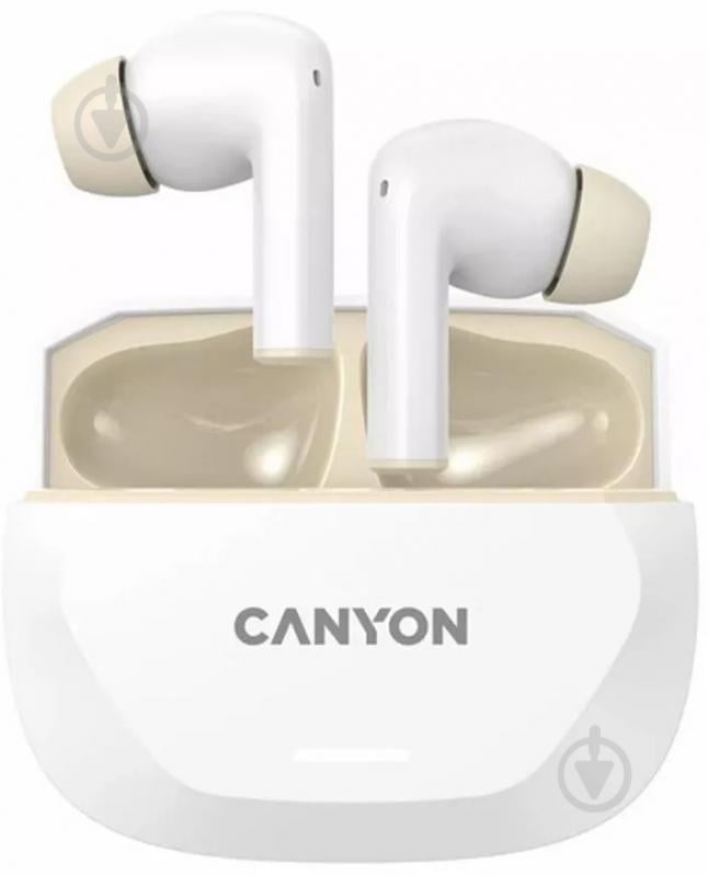 Навушники Canyon Hexagon 7 white/beige (CNS-TWS7WB) - фото 1
