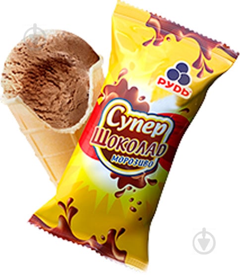 Морозиво Рудь у вафельному стаканчику Супер шоколад (4820015166302) - фото 1