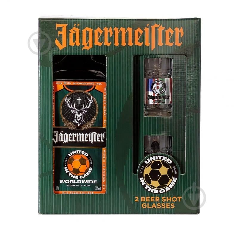 Набор подарочный Jagermeister 35% 0.7 л (сувенирный набор) 0,7 л - фото 1 Набор подарочный Jagermeister 35% 0.7 л (сувенирный набор) 0,7 л - фото 1