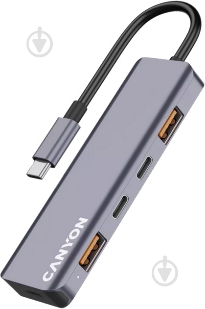 USB-хаб Canyon DS-18 5in1 USB-C Grey (CNS-TDS18) - фото 2 USB-хаб Canyon DS-18 5in1 USB-C Grey (CNS-TDS18) - фото 2
