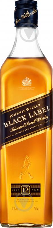 Виски Johnnie Walker Black label 12 лет выдержки 0,7 л - фото 1