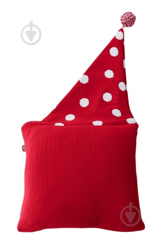 Подушка декоративная вязаная Снеговик в ковпаке 45x45 см красная Прованс - фото 3 Подушка декоративная вязаная Снеговик в ковпаке 45x45 см красная Прованс - фото 3
