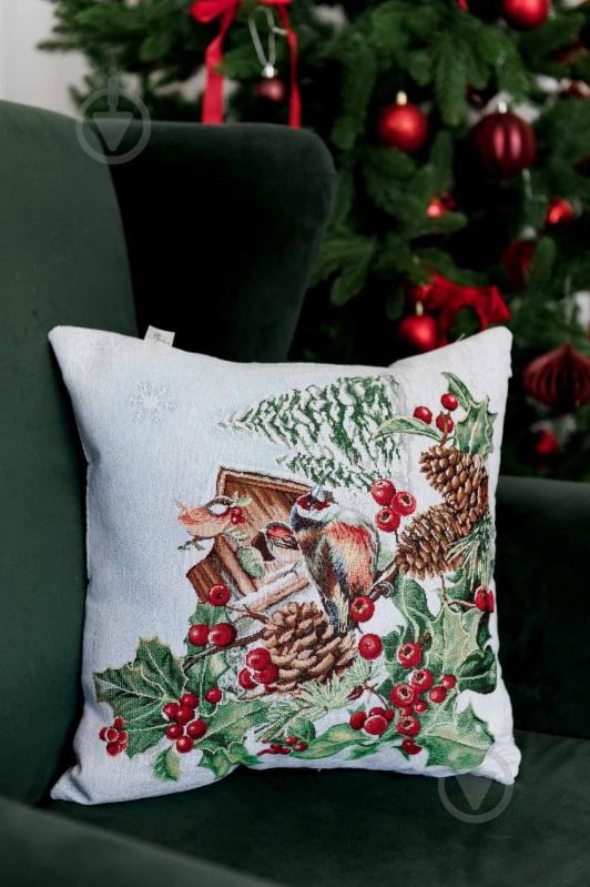 Подушка гобеленовая Птичка SQUIRREL 45x45 см Прованс - фото 3