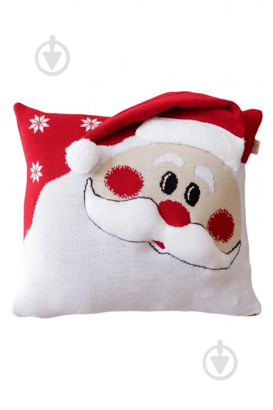 Подушка декоративна в'язана Святий Миколай 45x45 см Прованс - фото 1 Подушка декоративна в'язана Святий Миколай 45x45 см Прованс - фото 1