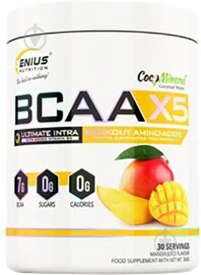 Амінокислотна суміш Genius Nutrition BCAA-X5 манго 360 г - фото 1