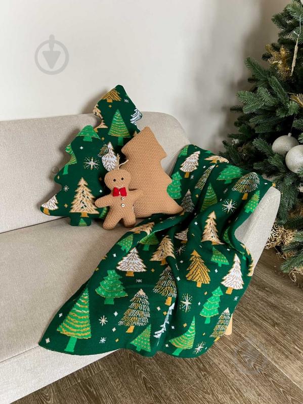 Плед в'язаний "Ялиночка" зелений 130x170 см Прованс - фото 8 Плед в'язаний "Ялиночка" зелений 130x170 см Прованс - фото 8