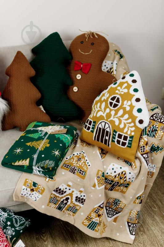 Плед в'язаний "Ялиночка" зелений 130x170 см Прованс - фото 2 Плед в'язаний "Ялиночка" зелений 130x170 см Прованс - фото 2